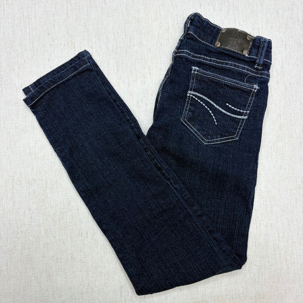 Rampage Y2K Womens Skinny Jeans Dark Wash Indigo Low Rise Size 1 Stretch Denim